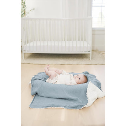 Konssy Baby Blankets for Unisex Boys Girls, Super Soft Nursery Minky Blankets with Muslin Cotton