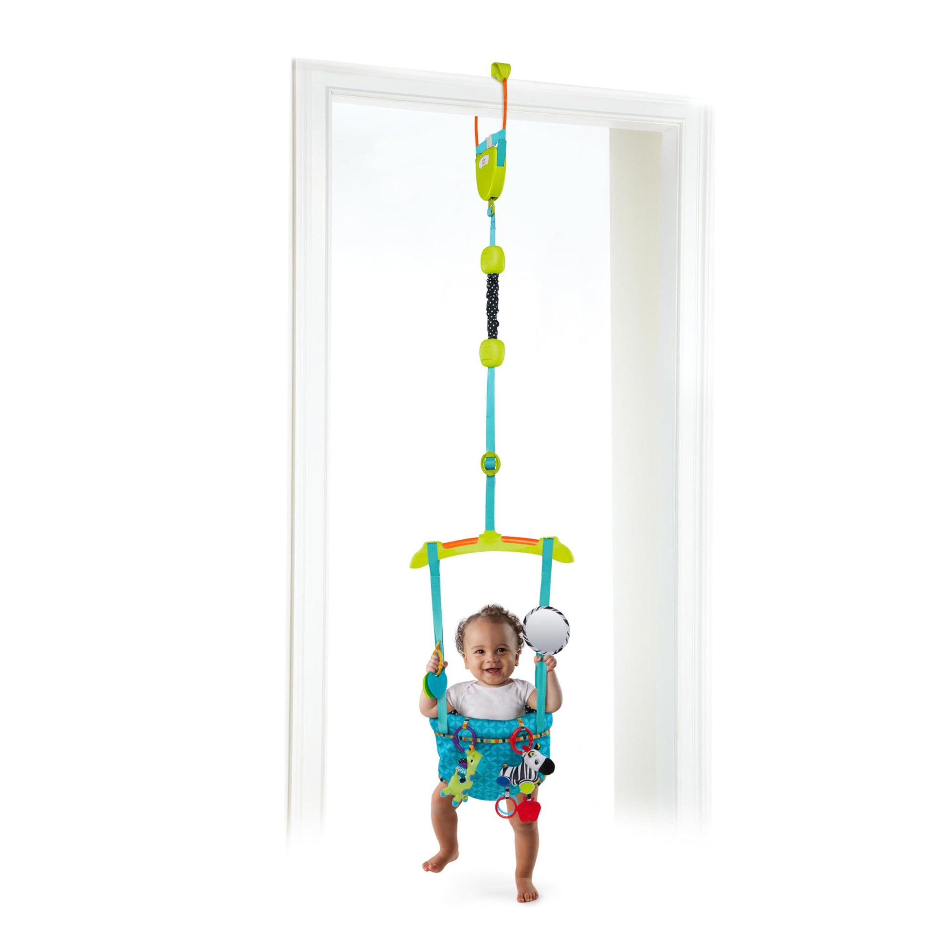 Bright Starts Bounce 'n Spring Deluxe Door Jumper for Baby with Adjustable Strap, 6 Months and Up