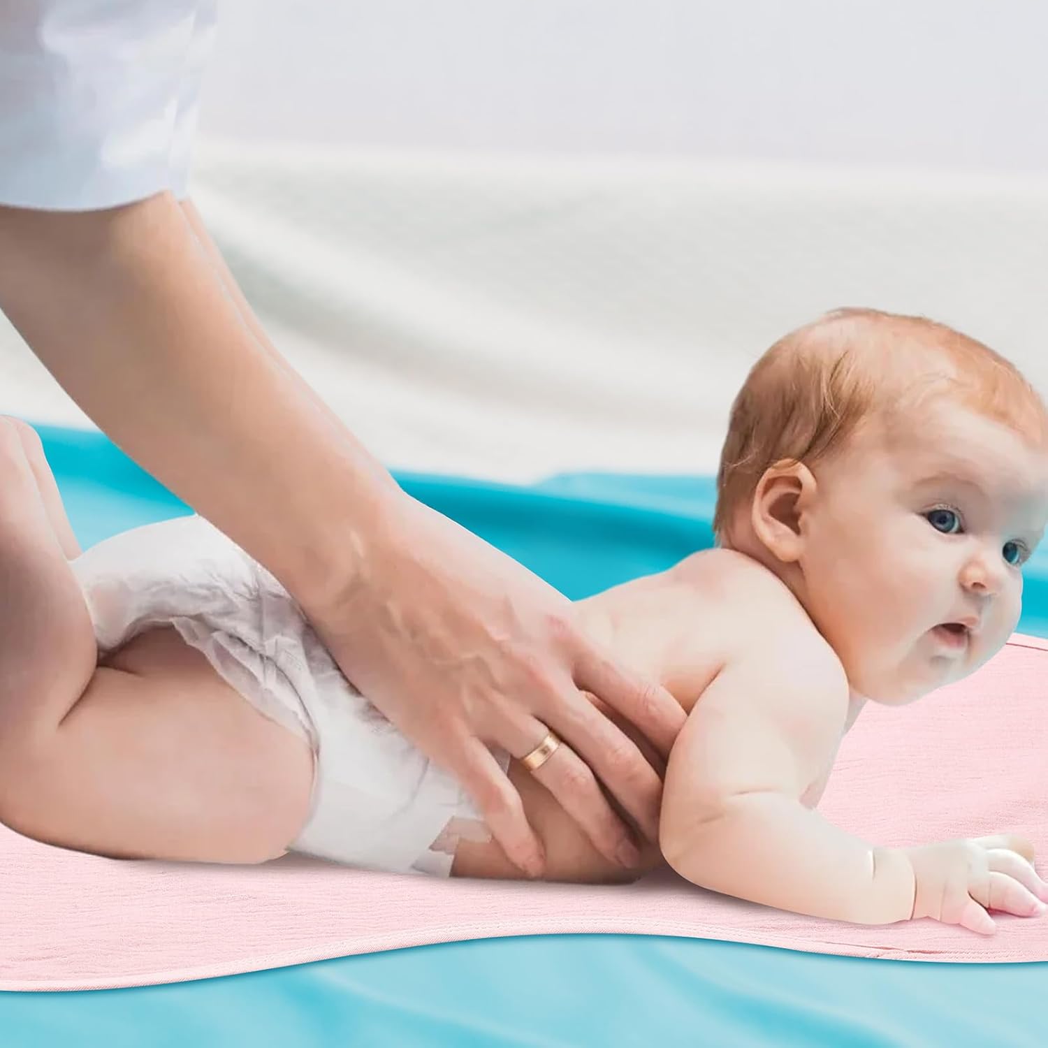 3 Pcs Changing Pad Liners Fits in Peanut Shape Changing Pad Waterproof Diaper Mats Organic Cotton