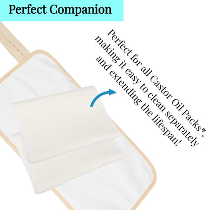 2 Pcs Organic Cotton Flannel for Castor Oil Pack Wrap, Reusable Castor Oil Compress for Liver