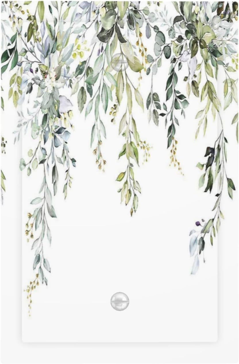 Light Switch Cover Plate Boho Farmhouse Flower Leaf Sage Green 1 Gang No Device Blank Electrical
