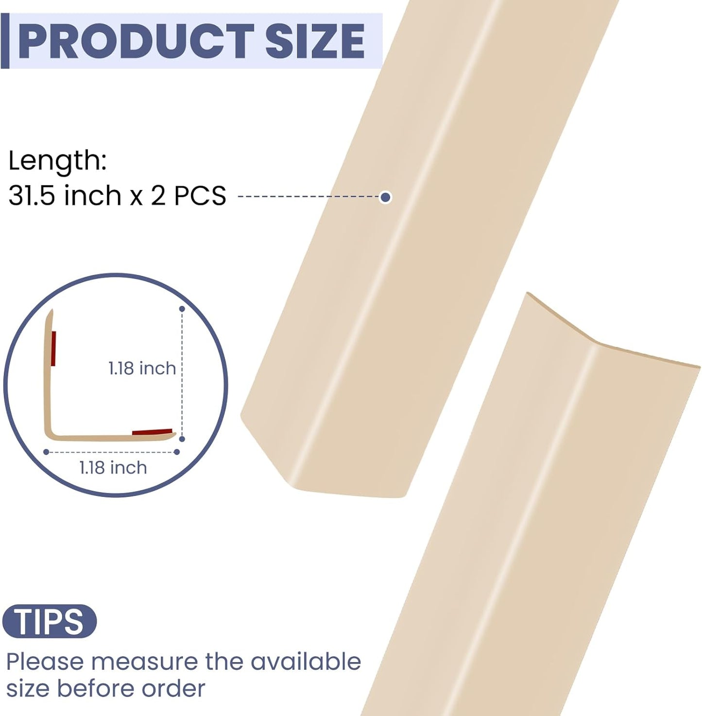 2PCS Wall Corner Protectors Guards - Self Adhesive Corner Protector & Corner Guards for Walls Edge