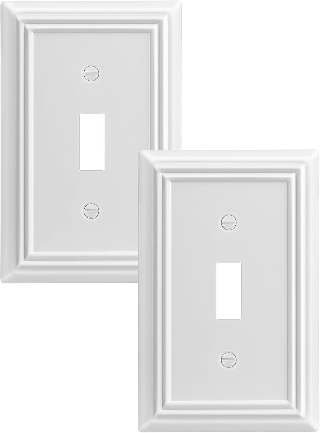 DEWENWILS Single Toggle Wall Plates, White Metal Light Switch Cover Plates, 4.92" x 3.14" Outlet