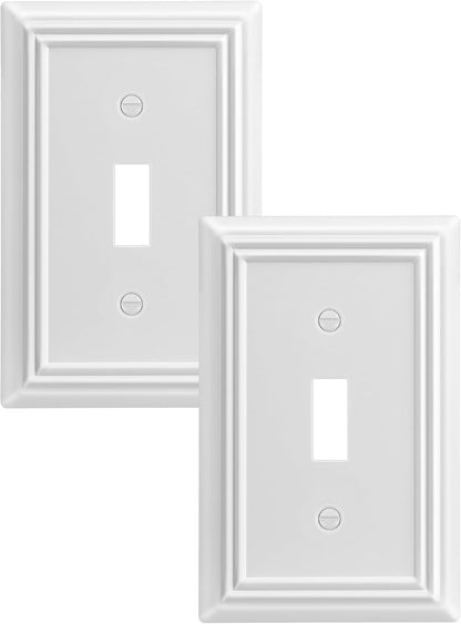 DEWENWILS Single Toggle Wall Plates, White Metal Light Switch Cover Plates, 4.92" x 3.14" Outlet