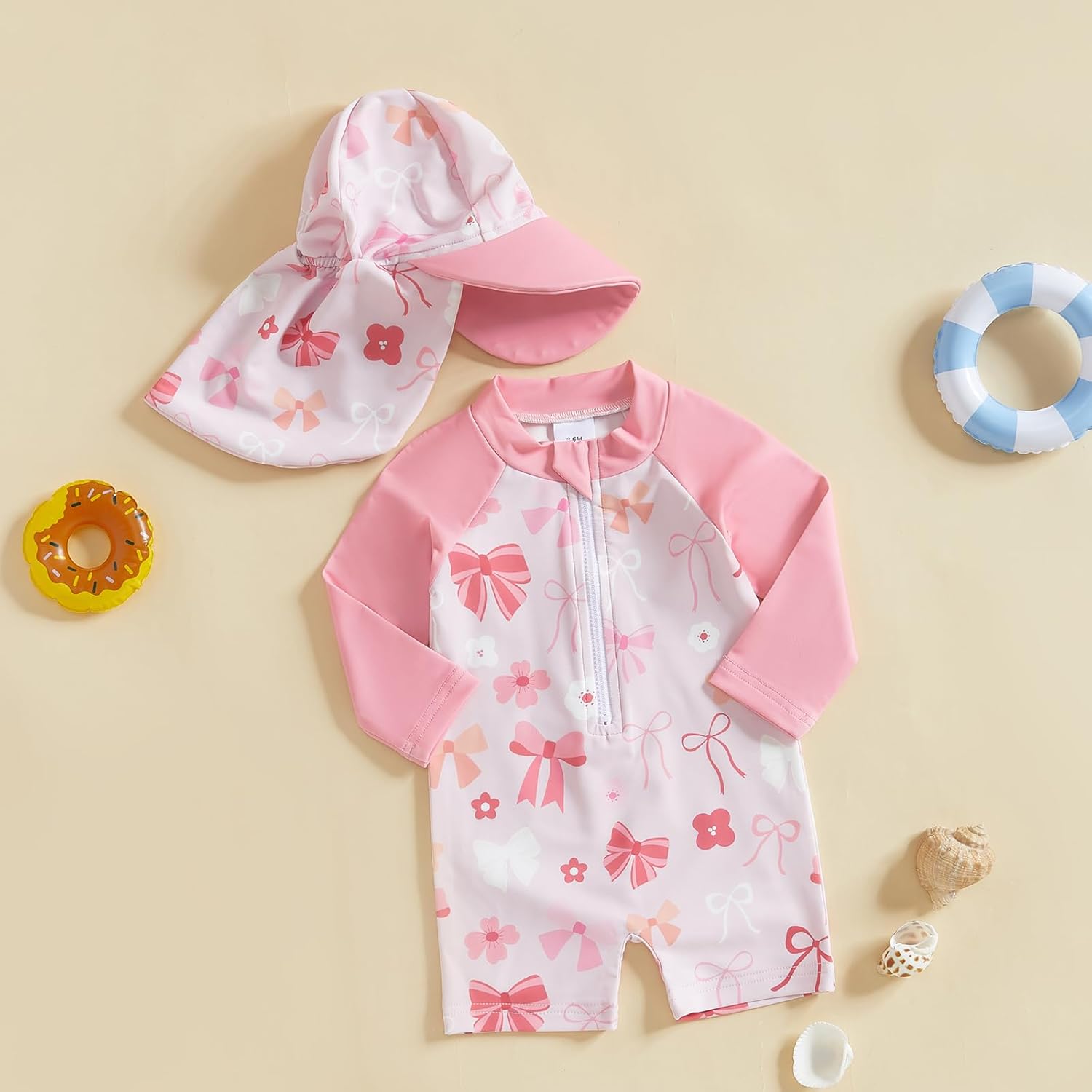 Hnyenmcko Baby/Toddler Boy Rash Guard Swimsuit Long Sleeve One Piece Zipper Swimwear Sunsuit Infant