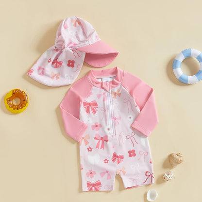 Hnyenmcko Baby/Toddler Boy Rash Guard Swimsuit Long Sleeve One Piece Zipper Swimwear Sunsuit Infant