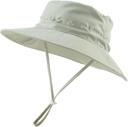 Peecabe Summer Baby Sun Hat for Boys Girls UPF 50+ Wide Brim Toddle Bucket Hat Adjustable Baby