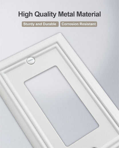 4-Pack Decorator Wall Plates for Receptacle, GFCI Outlet, Dimmer Switch, Metal Electrical Outlet