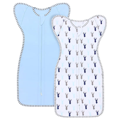 Transition Swaddle Baby Sleep Sack 0-3 Months Arms up Swaddles 2-Way Zipper 100% Cotton Arms