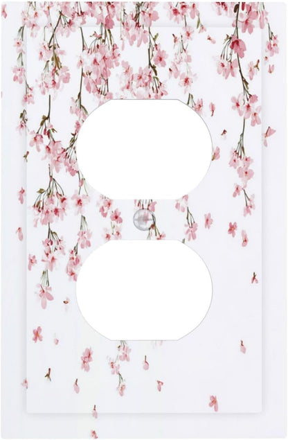 Outlet Covers Sakura Plant Floral Pink Flowers 1 Gang Duplex Light Switch Cover Decorative Switch