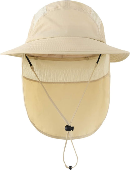 Home Prefer UPF 50+ Boys Sun Hat with Neck Flap Wide Brim Summer Beach Bucket Hat for Boys Girls