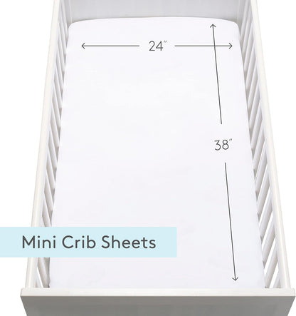 Newton Baby Organic Fitted Mini Crib Sheet (2-Pack) - Ultra-Breathable and Soft, 100% Organic