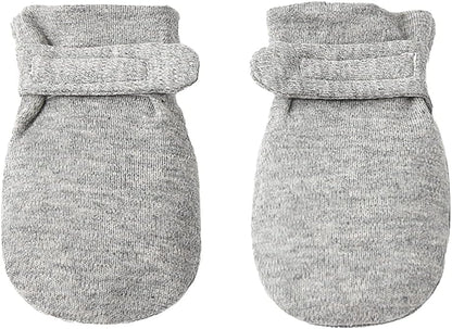 Newborn Baby No Scratch Mittens Stay On, 100% Cotton Breathable, Adjustable Infant Gloves for Baby