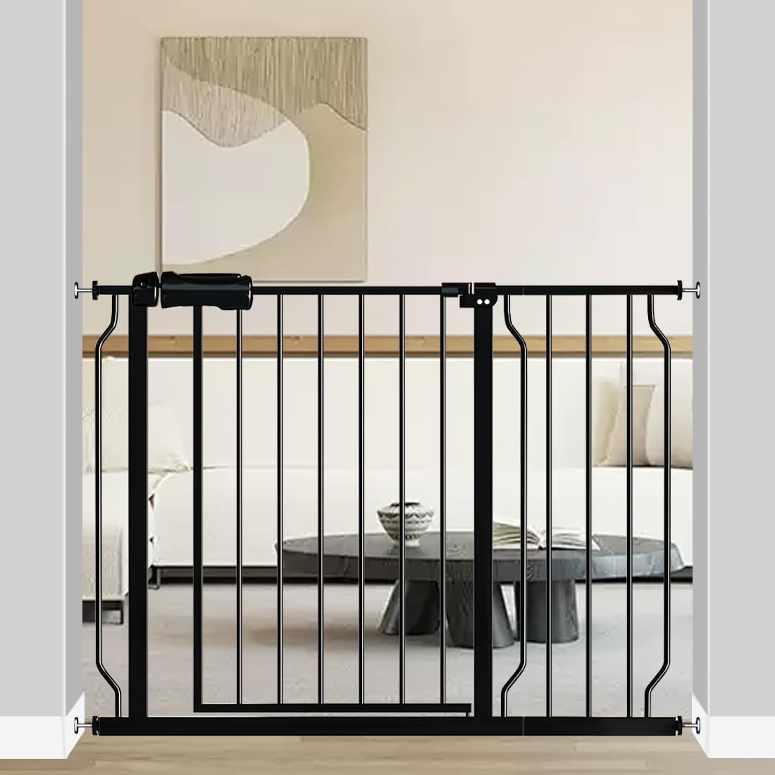Fairy Baby Walk Through Baby Gate 38.5-43.5 Inch Wide, Pressure Mounted Safety Gate with Door No