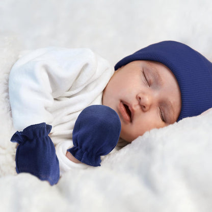 Newborn Baby Mittens No Scratch Cotton Elastic Wrist Gloves Infant Toddler Mittens for Baby Boy