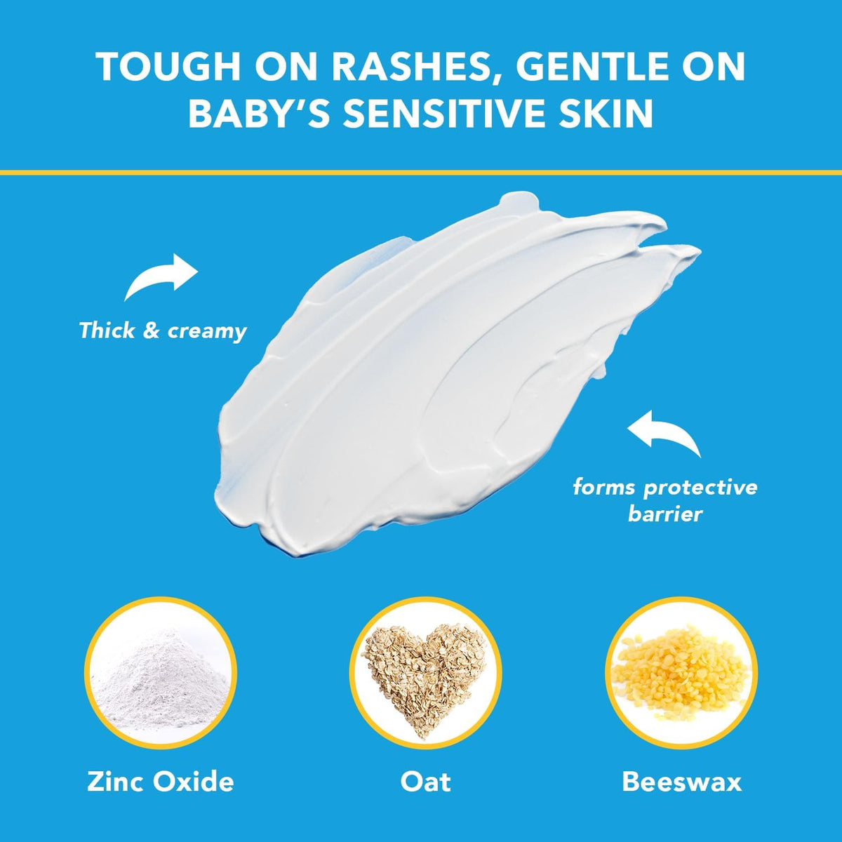 Triple Paste Diaper Rash Cream for Baby - 8 Oz Tub - Zinc Oxide Ointment Treats, Soothes and