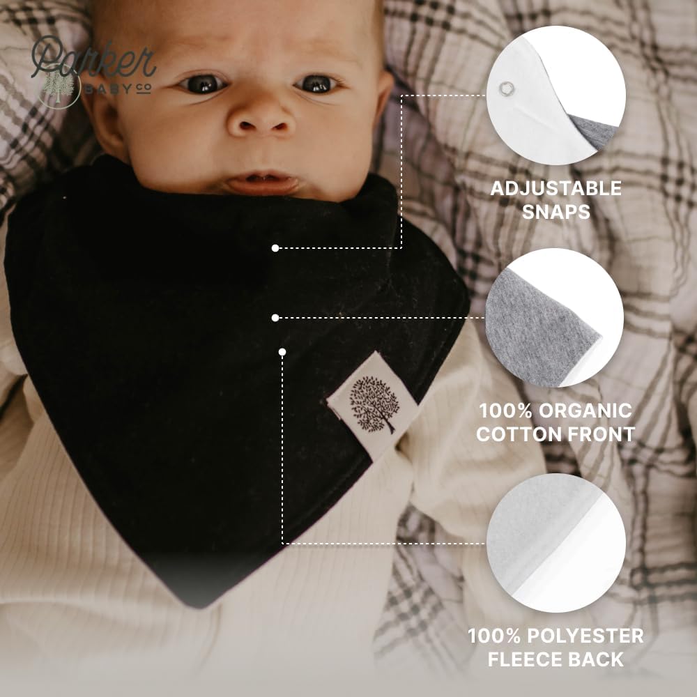 Parker Baby Bandana Drool Bibs 8 Pack Baby Bibs for Boys, Girls, Unisex - Soft & Stylish Teething