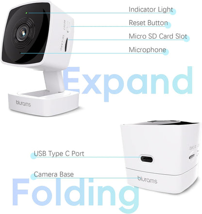 blurams Cameras for Home Security 5G&2.4G, 2K Security Camera Indoor, Pet Camera with Phone App