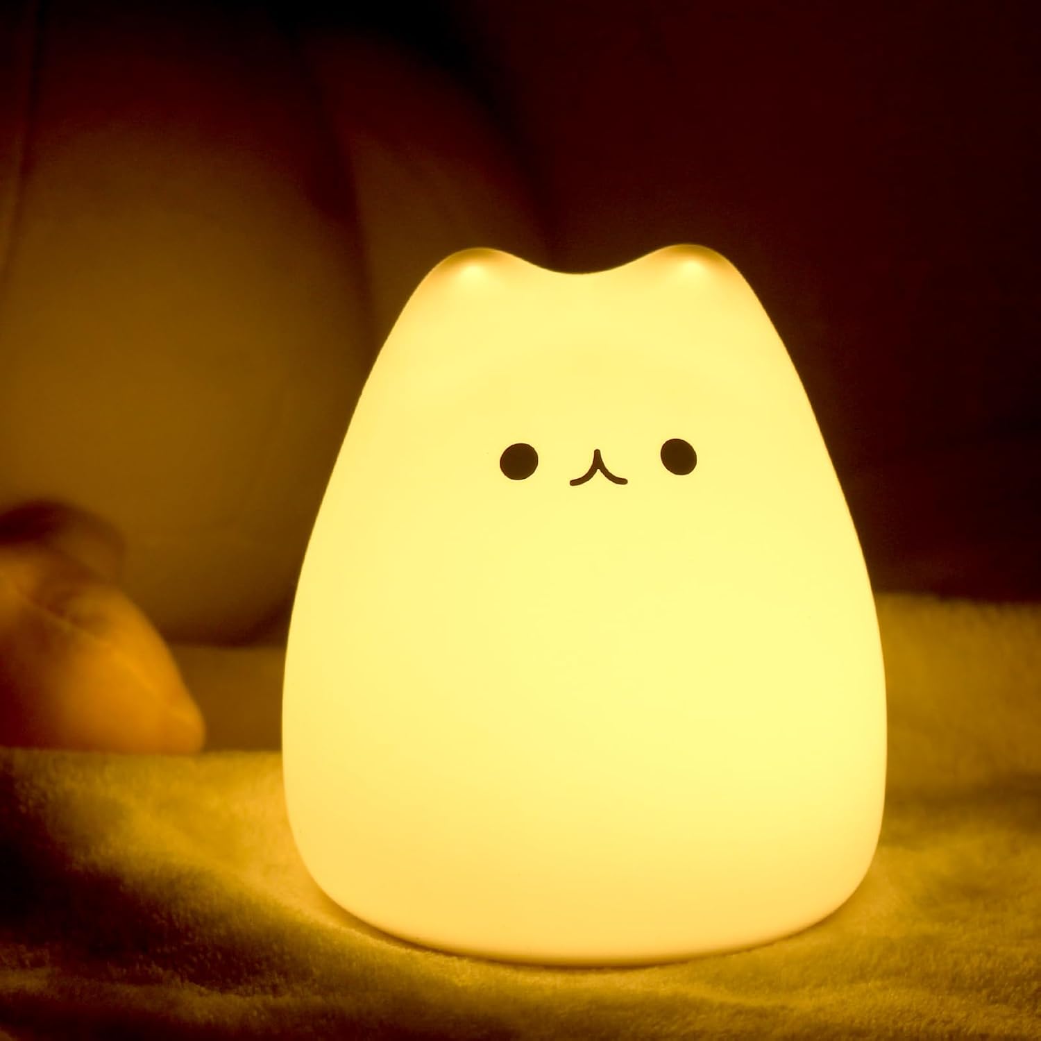 Cute Cat Lamp, Kitty Night Light for Girls Bedroom, Gifts for Women Teen Girls Kids Baby, Kawaii