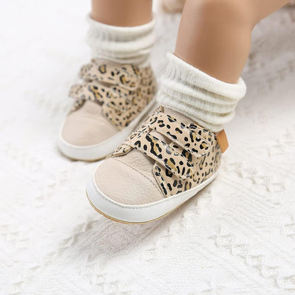SOFMUO Baby Boys Girls High Top Ankle PU Leather Sneakers Soft Rubber Sole Infant Moccasins Newborn