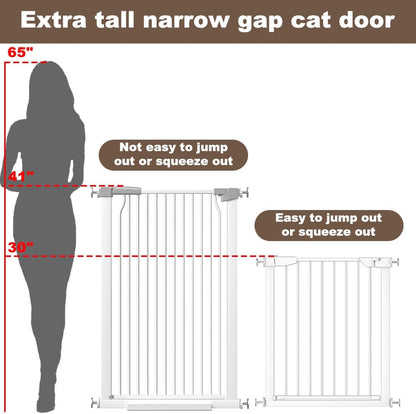 41" Extra Tall and Wide Baby Gate, 74.2-76.7'' Wide Pet Cat Gate for Doorway, Extra Wide Pressure