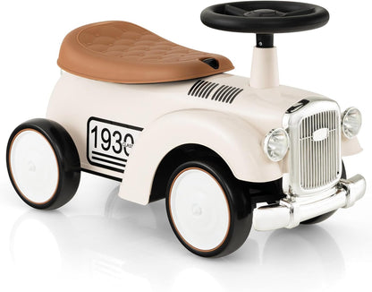 HONEY JOY Ride On Push Car, Outdoor Toddler Riding Toys w/Steering Wheel, Horn & Storage