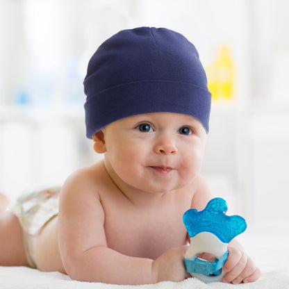 DRESHOW BQUBO 4 Pieces Baby Beanie Newborn Toddler Soft Cute Knit Hat Hospital Hats for Baby Boys