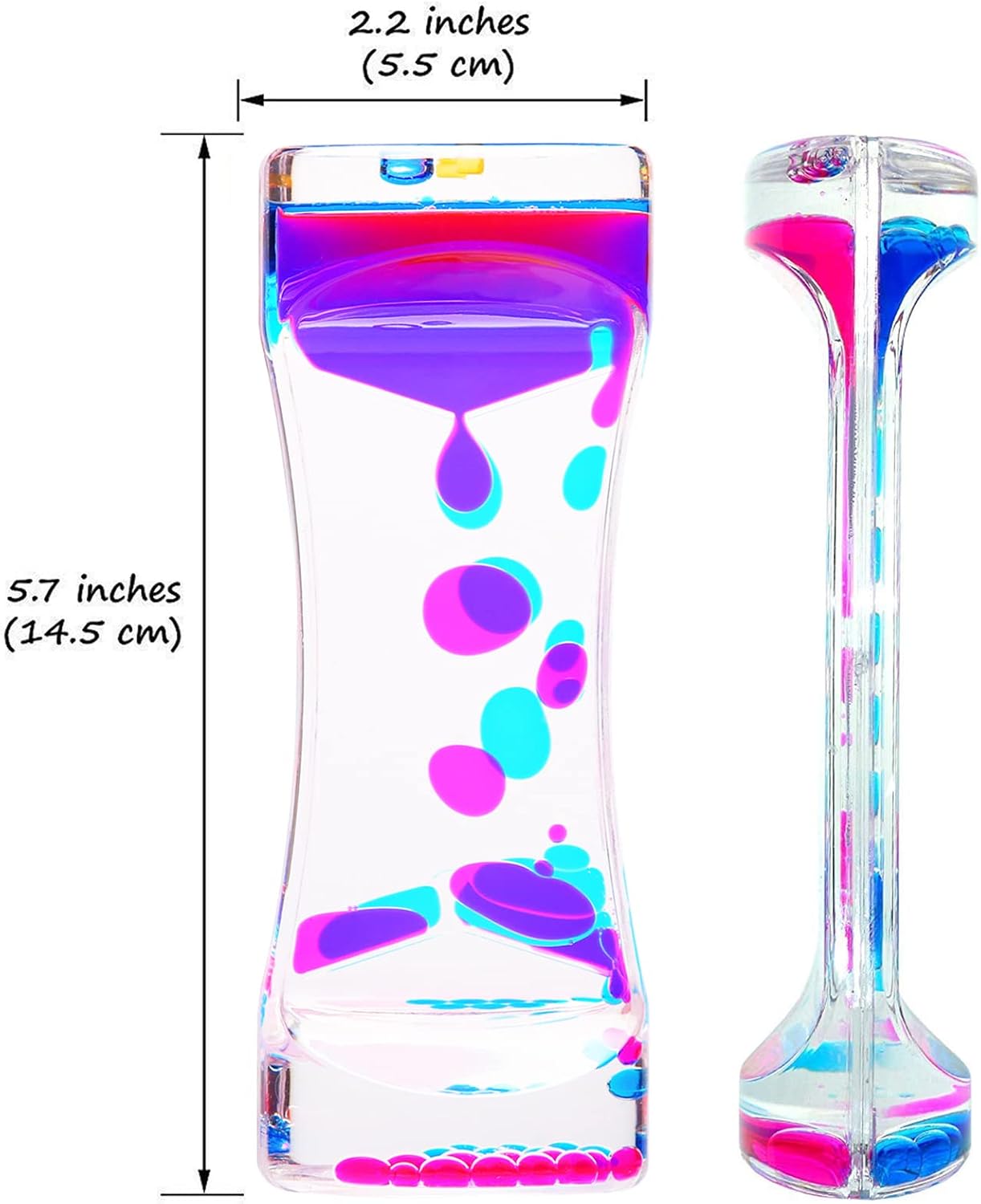 Liquid Motion Bubbler, 5 Pack Stress Management Sensory Toys, Relief Fidget Water Timers,Relaxing
