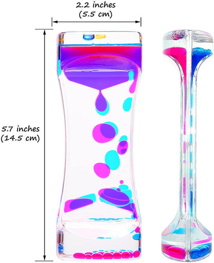 Liquid Motion Bubbler, 5 Pack Stress Management Sensory Toys, Relief Fidget Water Timers,Relaxing