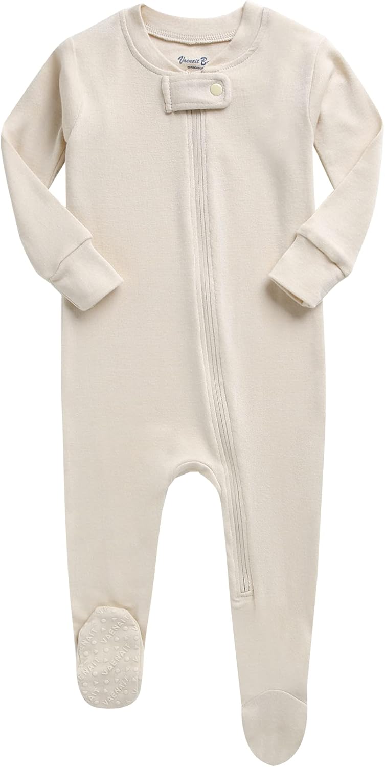 VAENAIT BABY Infant Toddler Boys Girls Footed One-Piece Sleep and Play Premium Modal Pajamas 1-2