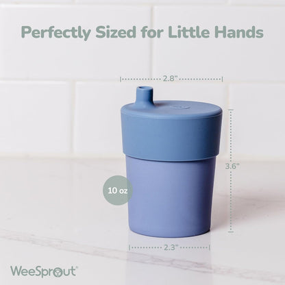 WeeSprout Bamboo Grow-With-Me Sippy Cups with Lids, 10 oz Set of Four, Babies Kids & Toddlers, Made