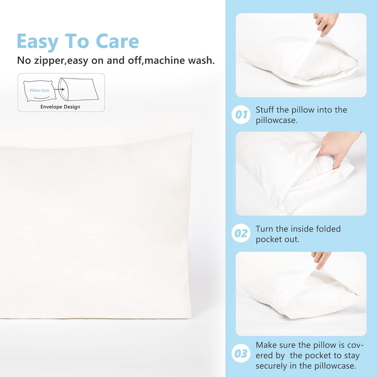 TILLYOU Toddler Pillowcase 2 Pack with Envelope Closure,13" x 18" Silky Soft Microfiber Travel Kids