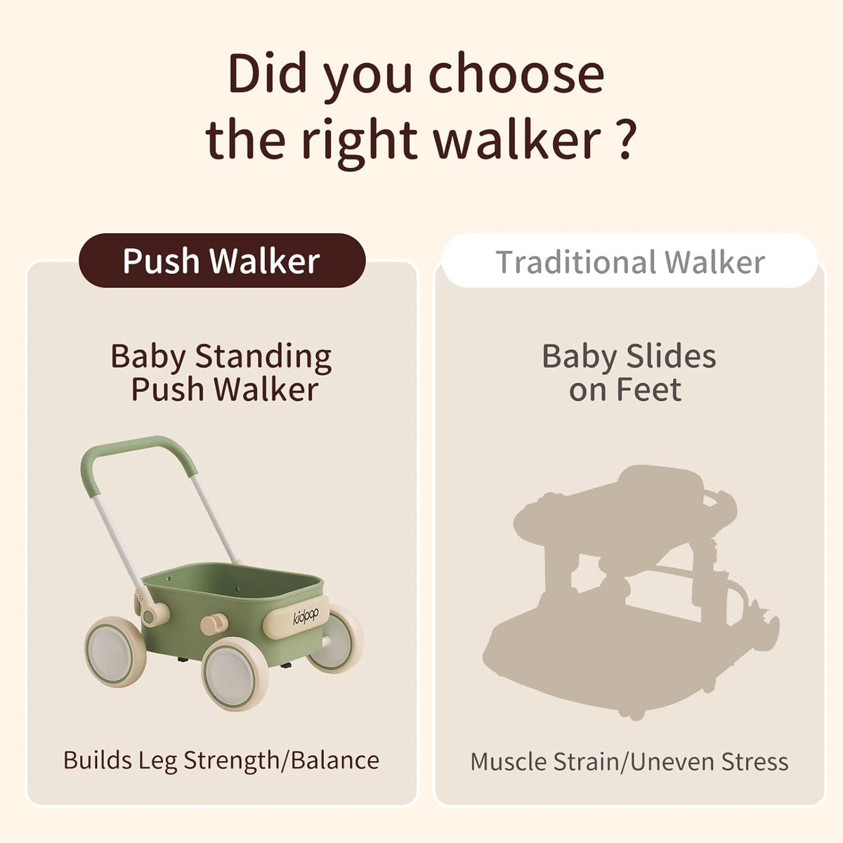 PULA Baby Push Walker with Wheels Toddler Wagon for First Learner Baby Toys 6-12 Months, 1 Year Old