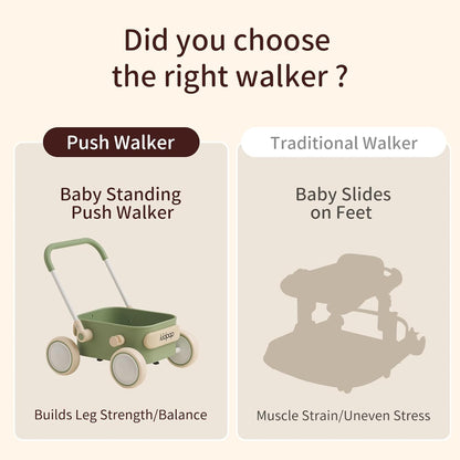 PULA Baby Push Walker with Wheels Toddler Wagon for First Learner Baby Toys 6-12 Months, 1 Year Old