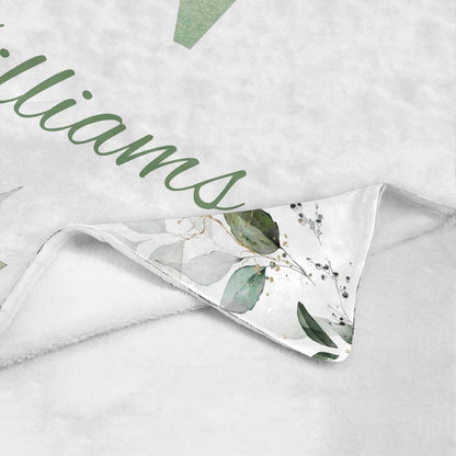 Personalized Baby Blanket with Name, Custom Floral Name Blanket Toddler Girls Soft Flannne