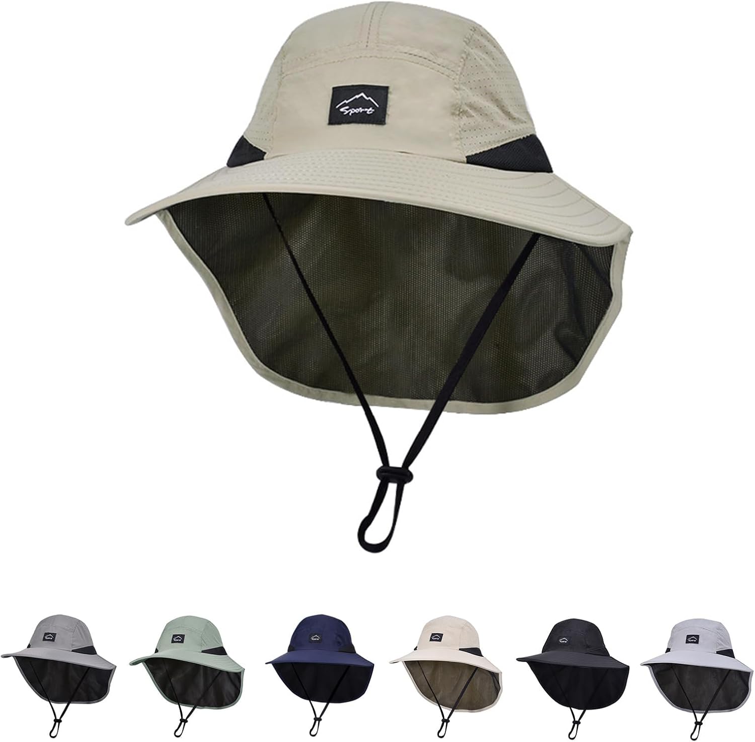 Outdoor Kids Sun Hat with Neck Flap UPF 50+ Quick Dry Beach Hats for Baby Boys Girls Age 2-12 Years