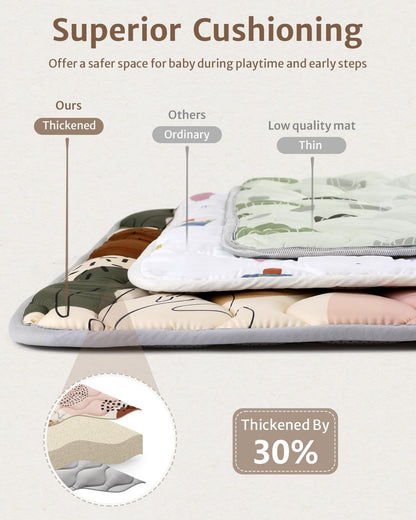 Blissful Diary Baby Play Mats for Floor, 59x59 Inch Thicker and Larger Soft Cushioning Foam