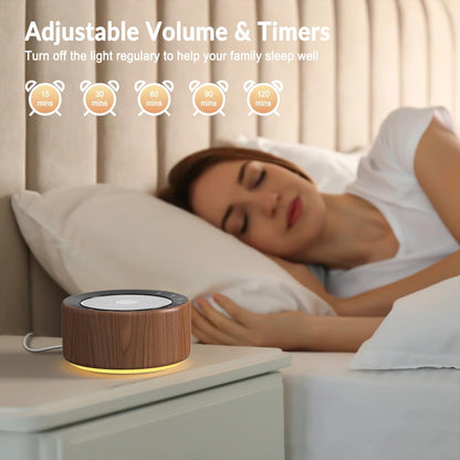 Nursery Lamp with Sound Machine, Mood Lighting, 7 Colors Night Light, 30 Soothing Sounds, White