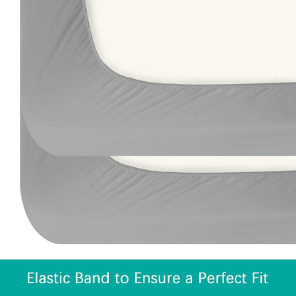 Crib Sheets Waterproof 2 Pack, Crib Mattress Protector, Toddler Fitted Crib Sheet Neutral, Ultra