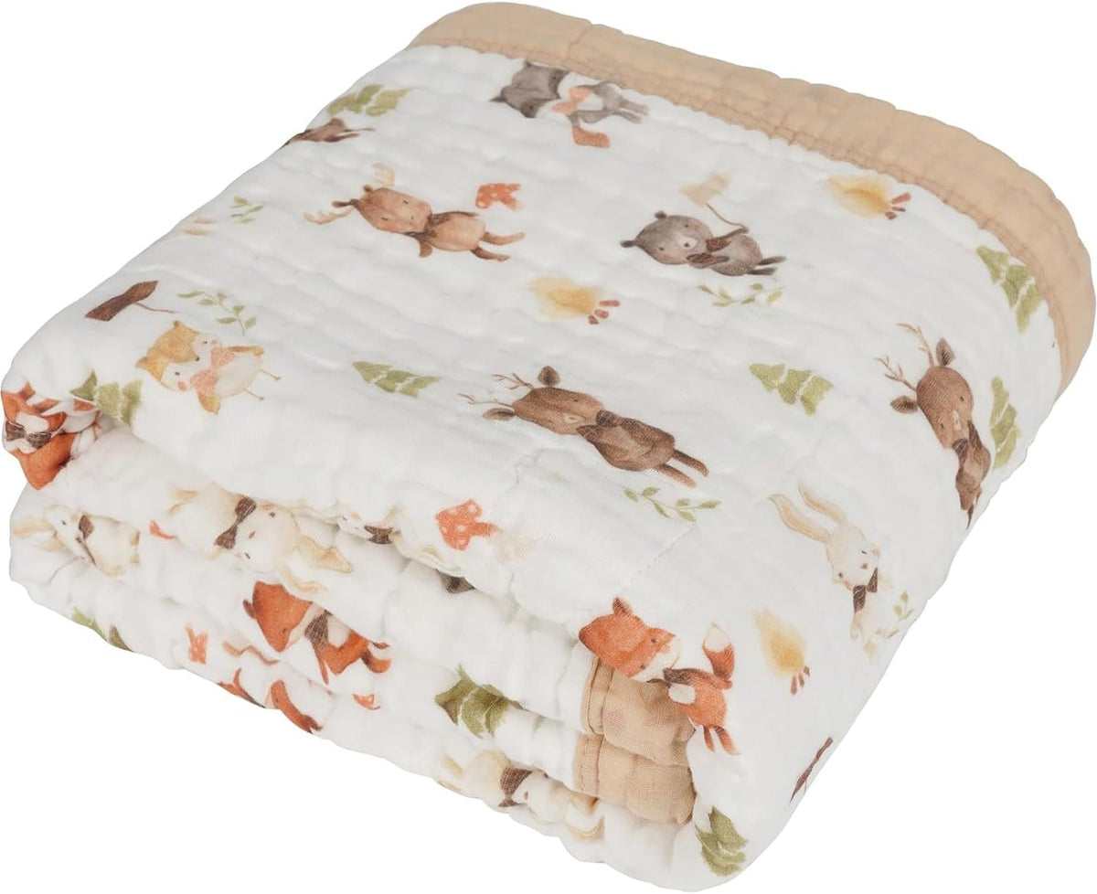 Organic Cotton Muslin Baby Blanket for Boys and Girls - Luxurious Soft Toddler Quilt for Swaddling