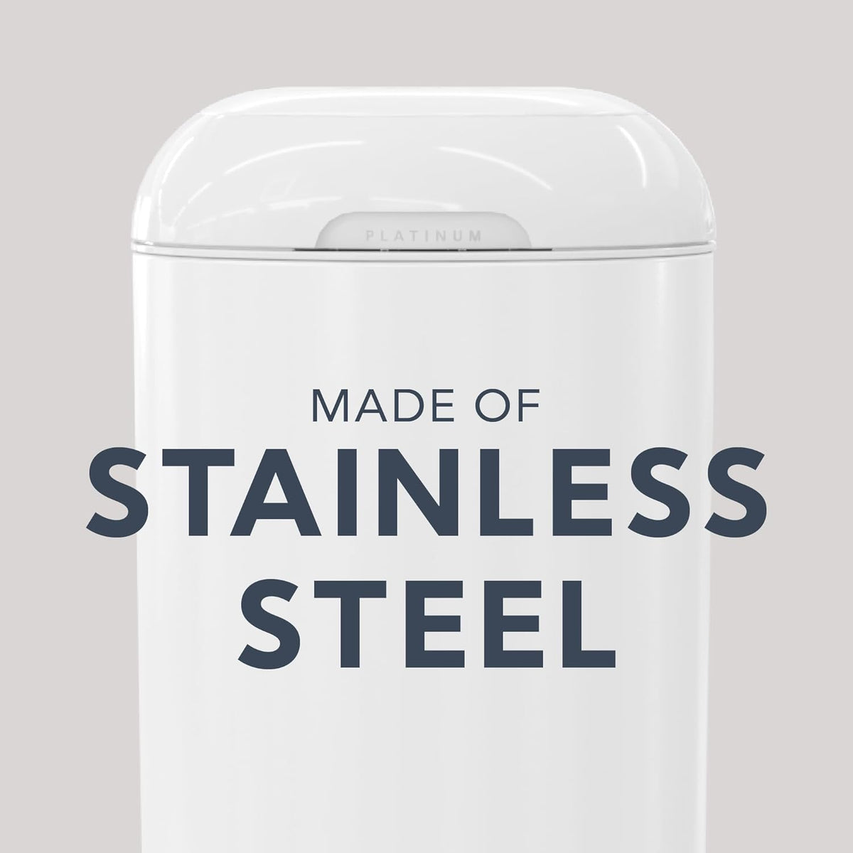 Diaper Genie Platinum Pail (Lilly White) is Made of Durable Stainless Steel and Includes 1 Easy