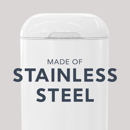 Diaper Genie Platinum Pail (Lilly White) is Made of Durable Stainless Steel and Includes 1 Easy