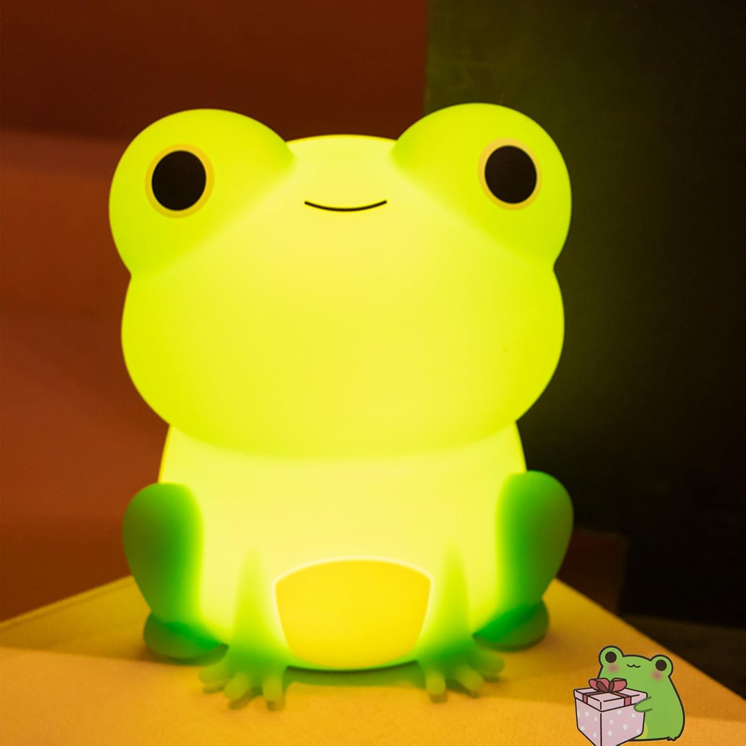 Night Light for Kids, Frog Lamp with Cute Frog Stickers, Night Lamp Bedroom Nightlight for Baby