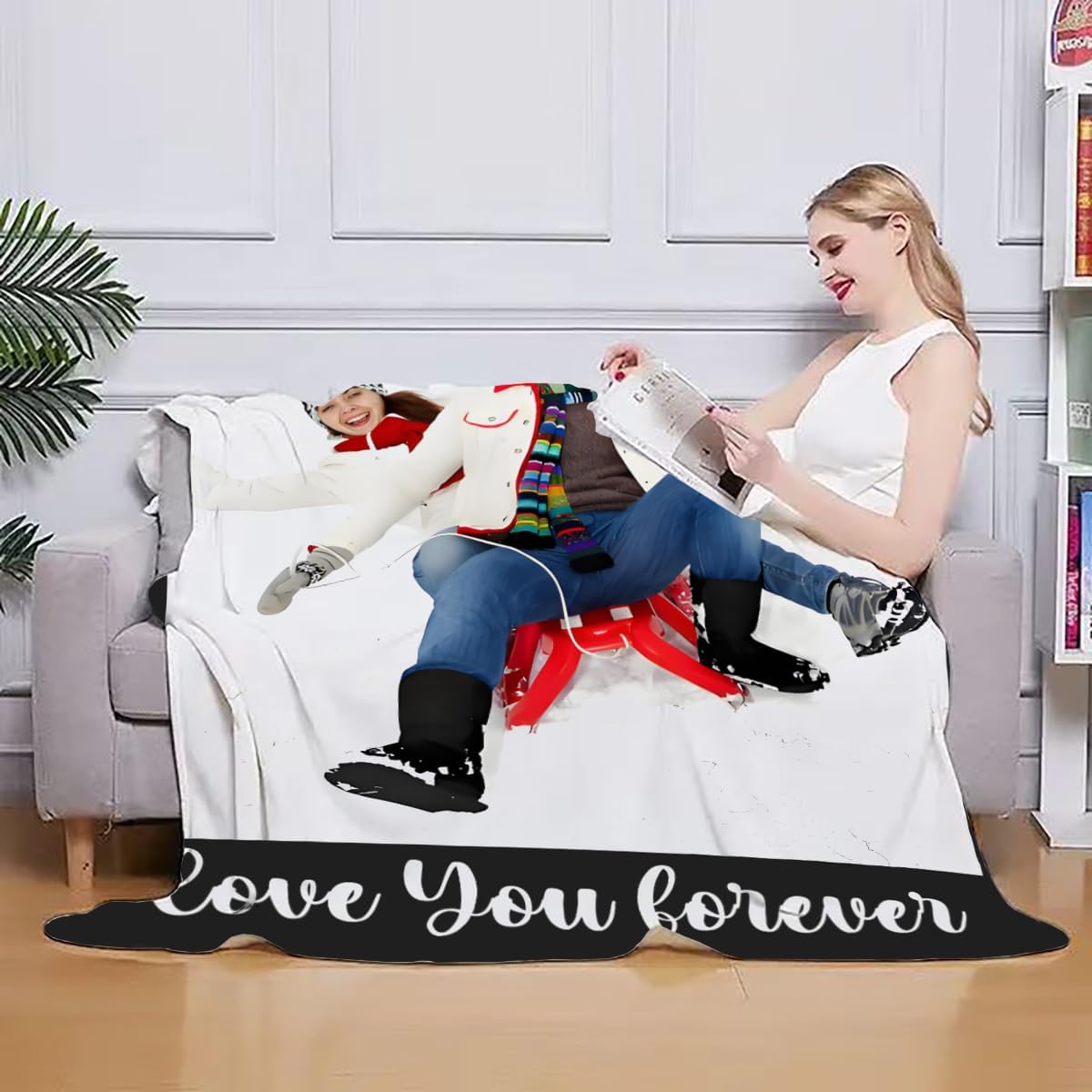 Ships Next Day, Custom Blankets with Photo, Personalized Blanket Using My Own Photo with Text