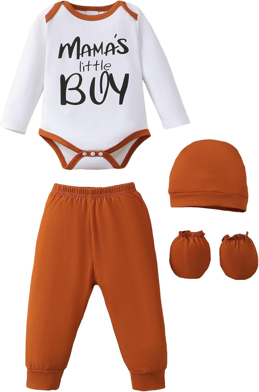 NZRVAWS Newborn Baby Boy Girl Clothes Unisex Infant Romper Pants Set Hat 4-Pack Outfits 0-12 Months