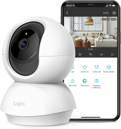 Tapo TP-Link 2K Pan/Tilt Security Camera for Baby Monitor, Dog Camera w/Motion Detection and