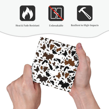 Decorative Switch Plates Rustic Cowhide Highland Cow Milk Cow 2 Gang Double Toggle Outlet Light