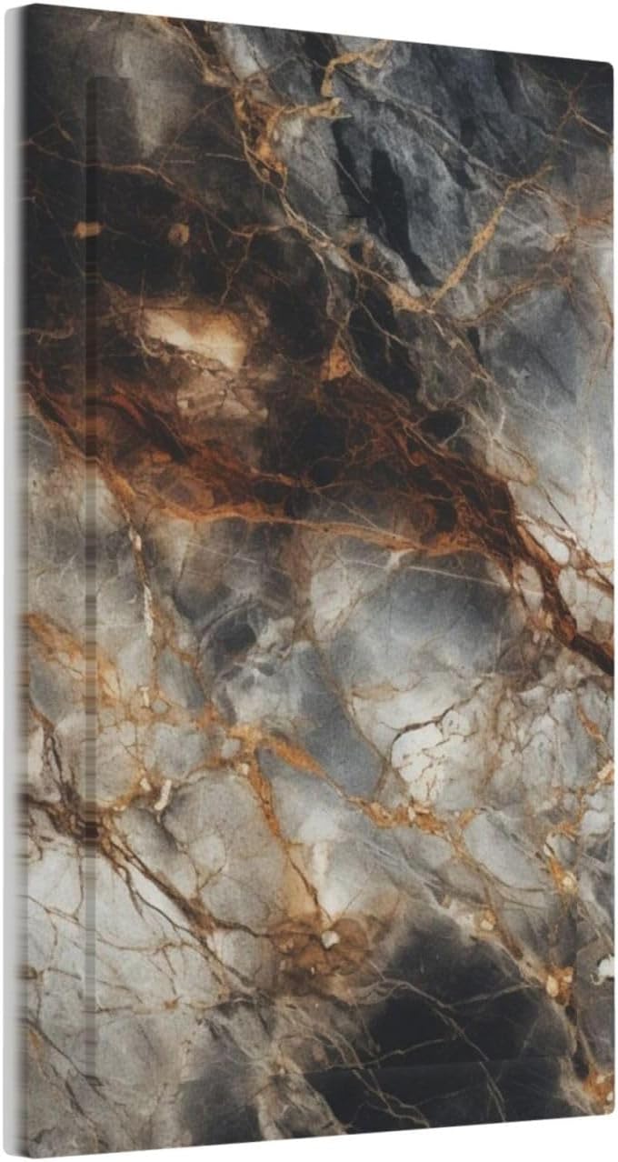 Brown Marble Granite Golden Lines Print Light Switch Cover Plate 1 Gang No Device Blank Electrical