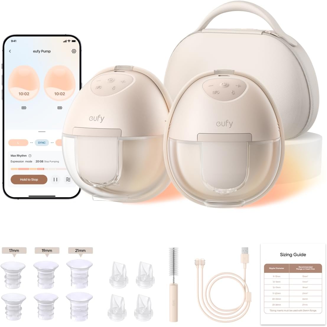 eufy Security Heated Wearable Breast Pump S1 Pro, Slim Hands-Free with Industry-Leading HeatFlow