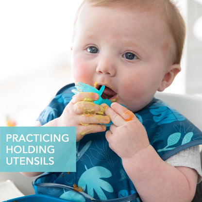 Bumkins Baby Utensils Set, Chewtensils Silicone Spoons for Dipping, Self-Feeding, Baby Led Weaning